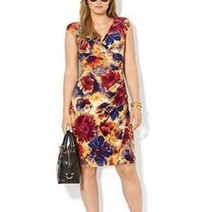 Ralph Lauren Floral Print Faux Wrap Dress Size 10